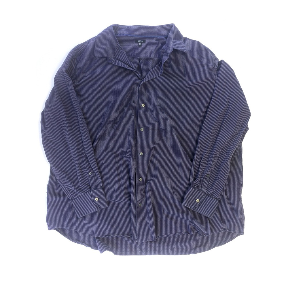 Apt. 9 Mens 4XB Purple Black Striped Long Sleeve Button Down Shirt Big & Tall